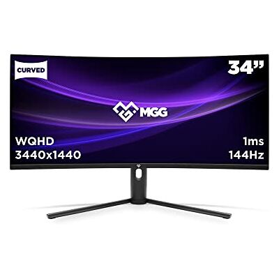 MILLENIUM 34-tums spelskärm med 1 ms svarstid, böjd skärm WQHD med 3440 x 1440 pixlar upplösning, 144 Hz skärm höjdjusterbar och lutbar, PC-skärm med DP(2X), HDMI1.4 (2X), svart MILLENIUM 34-tums spelskärm med 1 ms svarstid, böjd skärm WQHD med 3440 x 1440 pixlar upplösning, 144 Hz skärm höjdjusterbar och lutbar, PC-skärm med DP(2X), HDMI1.4 (2X), svart