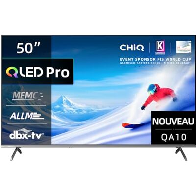 CHIQ Google QLED 4K UHD 50QA10 50" HDR10, VRR och ALLM ultratunn ramlös Dolby Audio Wi-FI dubbelband CHIQ Google QLED 4K UHD 50QA10 50" HDR10, VRR och ALLM ultratunn ramlös Dolby Audio Wi-FI dubbelband