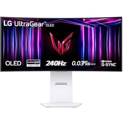 LG Ultragear™ 34GS95QE-W.AEU 34" gaming PC-skärm OLED-panel QHD-upplösning (3 440 x 1 440), 0,03 ms GtG 240Hz, DisplayHDR™ TrueBlack 400, DCI-P3 98,5% (CIE1976), AMD FreeSync Premium Pro, NVIDIDIA LG Ultragear™ 34GS95QE-W.AEU 34" gaming PC-skärm OLED-panel QHD-upplösning (3 440 x 1 440), 0,03 ms GtG 240Hz, DisplayHDR™ TrueBlack 400, DCI-P3 98,5% (CIE1976), AMD FreeSync Premium Pro, NVIDIDIA
