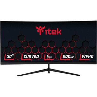 iTek Monitor GGC – 30 tum böjd R1800, WFHD 2560 x 1080 UltraWide, VA, 200 Hz, 21:9, 1 ms MPRT, 3 x HDMI, DP, Audio, HDR Ready, Adapt Sync, svart iTek Monitor GGC – 30 tum böjd R1800, WFHD 2560 x 1080 UltraWide, VA, 200 Hz, 21:9, 1 ms MPRT, 3 x HDMI, DP, Audio, HDR Ready, Adapt Sync, svart