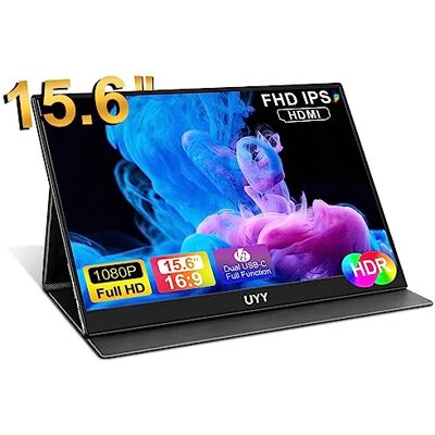 UYY Monitor portátil 15.6 Ultrafino FHD 1080P, Monitor IPS de Viaje, Monitor de Juegos HDR con Cubierta Inteligente y Altavoces duales, HD, Tipo-C, Portátil PC Teléfono Mac Consola de Juegos UYY Monitor portátil 15.6 Ultrafino FHD 1080P, Monitor IPS de Viaje, Monitor de Juegos HDR con Cubierta Inteligente y Altavoces duales, HD, Tipo-C, Portátil PC Teléfono Mac Consola de Juegos