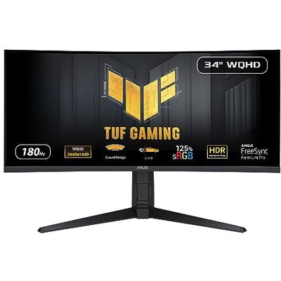 Asus TUF Gaming VG34VQL3A – 34 tums UWQHD böjd skärm – 180 Hz, 1 ms GtG, FreeSync, AdaptiveSync, DisplayHDR 400 – VA-panel, 21:9, 3440 x 1440, DisplayPort, HDMI, USB-hub, ergonomisk, högtalare Asus TUF Gaming VG34VQL3A – 34 tums UWQHD böjd skärm – 180 Hz, 1 ms GtG, FreeSync, AdaptiveSync, DisplayHDR 400 – VA-panel, 21:9, 3440 x 1440, DisplayPort, HDMI, USB-hub, ergonomisk, högtalare