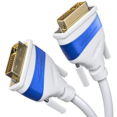 KabelDirekt – Dual Link DVI-kabel – 1m, vit Digitalt DVI-D/24+1 monitor-kabel, 2560x1600 vid 60Hz eller Full HD/1080p KabelDirekt – Dual Link DVI-kabel – 1m, vit Digitalt DVI-D/24+1 monitor-kabel, 2560x1600 vid 60Hz eller Full HD/1080p