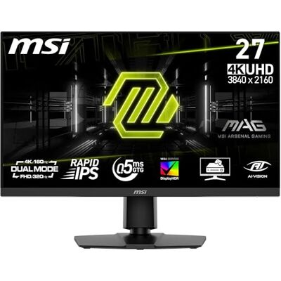 MSI MAG 272URDF E16 27 tum UHD spelskärm Rapid IPS 3840 x 2160, 0,5 ms, DisplayHDR 400, AI Vision, Dual-Mode, HDMI 2.1, DP 1.4a, lutning och justerbar höjd, svart MSI MAG 272URDF E16 27 tum UHD spelskärm Rapid IPS 3840 x 2160, 0,5 ms, DisplayHDR 400, AI Vision, Dual-Mode, HDMI 2.1, DP 1.4a, lutning och justerbar höjd, svart