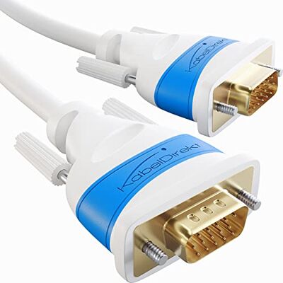 KabelDirekt – VGA Monitor Kabel – 1m, vit Full HD, ansluter PC till skärm/projektor, D-Sub 15 KabelDirekt – VGA Monitor Kabel – 1m, vit Full HD, ansluter PC till skärm/projektor, D-Sub 15