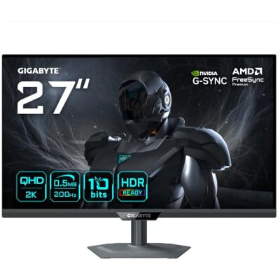 Gigabyte G27Q2 spelmonitor 27 tum 2K QHD 2560 x 1440, 200Hz, 1 ms, 350cd/m², G-Sync-kompatibel, FreeSync Premium, HDR10, HDMI 2.0, DisplayPort 1.4 Gigabyte G27Q2 spelmonitor 27 tum 2K QHD 2560 x 1440, 200Hz, 1 ms, 350cd/m², G-Sync-kompatibel, FreeSync Premium, HDR10, HDMI 2.0, DisplayPort 1.4