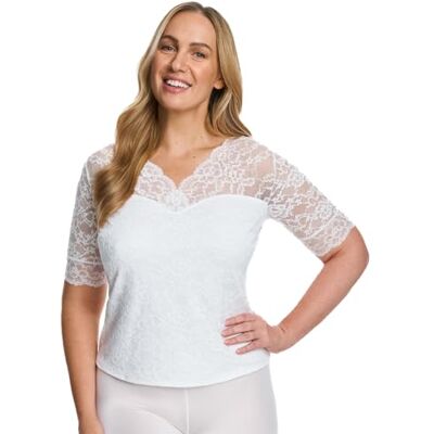 Susa Dirndl spetsskjorta 1/2 arm, 5576, Vit, 36 Susa Dirndl spetsskjorta 1/2 arm, 5576, Vit, 36