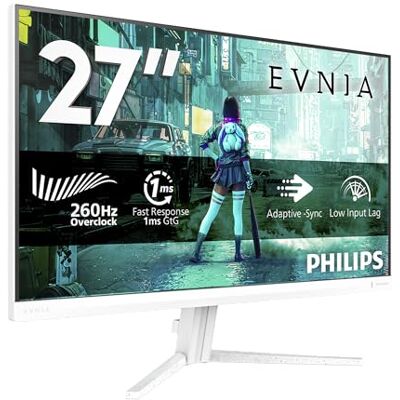 Philips Evnia Gaming Monitor 27M2N3201PL 27" FHD, 260Hz, snabb IPS-panel, 1ms GtG, adaptiv synkronisering, HDR10, G-Sync kompatibel (1920 x 1080 HDMI 1x 2.0 DP 1x 1.4) vit Philips Evnia Gaming Monitor 27M2N3201PL 27" FHD, 260Hz, snabb IPS-panel, 1ms GtG, adaptiv synkronisering, HDR10, G-Sync kompatibel (1920 x 1080 HDMI 1x 2.0 DP 1x 1.4) vit