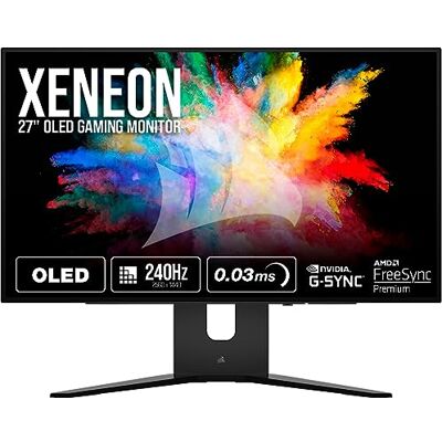 Corsair XENEON 27QHD240 27-tums OLED-spelskärm – 2560 x 1440, 240 Hz, 0,03 ms, NVIDIA G-SYNC-kompatibel, AMD FreeSync™ Premium, DisplayHDR10, HDMI 2.1, DisplayPort 1.4, USB-C 3.1 – svart Corsair XENEON 27QHD240 27-tums OLED-spelskärm – 2560 x 1440, 240 Hz, 0,03 ms, NVIDIA G-SYNC-kompatibel, AMD FreeSync™ Premium, DisplayHDR10, HDMI 2.1, DisplayPort 1.4, USB-C 3.1 – svart