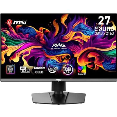 MSI MAG 272UP QD-OLED E16 27 tum 4K UHD-skärm med tandemteknik QD-OLED (3840 × 2160), 165 Hz, 0,03 ms, DisplayHDR True Black 400, G-SYNC, HDMI 2.1, DisplayPort 1.4a MSI MAG 272UP QD-OLED E16 27 tum 4K UHD-skärm med tandemteknik QD-OLED (3840 × 2160), 165 Hz, 0,03 ms, DisplayHDR True Black 400, G-SYNC, HDMI 2.1, DisplayPort 1.4a