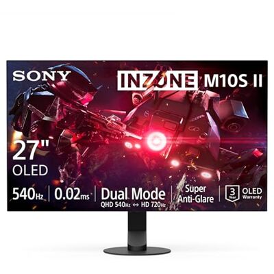 Sony INZONE M10S II 27" OLED QHD Gamingskärm: 1440 p, 540 Hz, 0.02 ms GTG, DCI-P3 99.5%, G-Sync, VRR, Utvecklad med Fnatic, 1500 nits, DisplayPort 2.1-2 x HDMI 2.1 PC, PS5 Sony INZONE M10S II 27" OLED QHD Gamingskärm: 1440 p, 540 Hz, 0.02 ms GTG, DCI-P3 99.5%, G-Sync, VRR, Utvecklad med Fnatic, 1500 nits, DisplayPort 2.1-2 x HDMI 2.1 PC, PS5