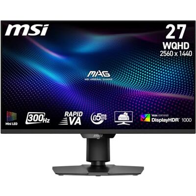 MSI MAG 274QPF X30MV 27" spelmonitor WQHD 2560x1 440, Rapid VA, 300Hz, 0,5ms, DisplayHDR 1000, Mini-LED, HDMI 2.1, DP 1.4a justerbar i höjd och lutning, svart MSI MAG 274QPF X30MV 27" spelmonitor WQHD 2560x1 440, Rapid VA, 300Hz, 0,5ms, DisplayHDR 1000, Mini-LED, HDMI 2.1, DP 1.4a justerbar i höjd och lutning, svart