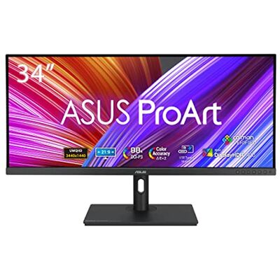 Asus ProArt PA348CGV 34 tums UWQHD professionell skärm 21:9 IPS, 3440 x 1440, 120 Hz ergonomisk, Calman, hög färgåtergivning, DisplayHDR 400 DisplayPort, HDMI, 90 W USB-C, USB-hub, svart Asus ProArt PA348CGV 34 tums UWQHD professionell skärm 21:9 IPS, 3440 x 1440, 120 Hz ergonomisk, Calman, hög färgåtergivning, DisplayHDR 400 DisplayPort, HDMI, 90 W USB-C, USB-hub, svart