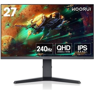KOORUI Spelskärm 27 tum – WQHD-skärm PC, 240 Hz, 1 ms, Adaptiv Sync, Gsync-kompatibilitet, (2560 x 1440, HDMI, DisplayPort, HDR 400) svart/röd KOORUI Spelskärm 27 tum – WQHD-skärm PC, 240 Hz, 1 ms, Adaptiv Sync, Gsync-kompatibilitet, (2560 x 1440, HDMI, DisplayPort, HDR 400) svart/röd