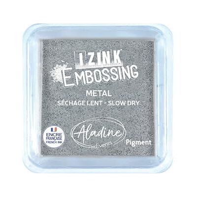 Aladine Izink Pigment Silver bläckpatron stor långsamt torkande bläck scrapbooking och kreativ korttillverkning storlek L 8 x 8 cm färg i metall Aladine Izink Pigment Silver bläckpatron stor långsamt torkande bläck scrapbooking och kreativ korttillverkning storlek L 8 x 8 cm färg i metall
