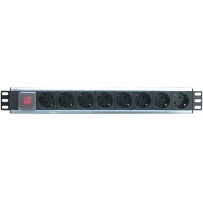 Techly Professional 305649 grenuttag 8-kontakt 19 tum med jordad kontakt vinklad 1,5 U svart/silver Techly Professional 305649 grenuttag 8-kontakt 19 tum med jordad kontakt vinklad 1,5 U svart/silver