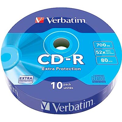 Verbatim CD-R Extra skydd 700 MB CD-tomma – perfekt för foto- och videoinspelning – kompatibel med alla vanliga CD-enheter – paket med 10 spindel Verbatim CD-R Extra skydd 700 MB CD-tomma – perfekt för foto- och videoinspelning – kompatibel med alla vanliga CD-enheter – paket med 10 spindel