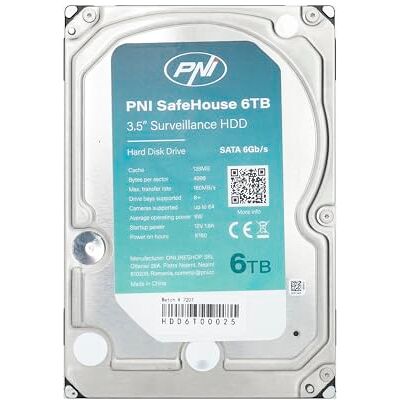 PNI Intern hårddisk SafeHouse 6 TB 3,5 tum HDD, CCTV, 128 MB, SATA III, 7200 RPM för övervakningssystem PNI Intern hårddisk SafeHouse 6 TB 3,5 tum HDD, CCTV, 128 MB, SATA III, 7200 RPM för övervakningssystem
