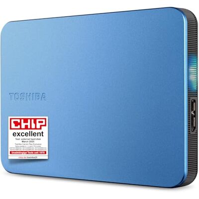 Toshiba Canvio Flex 1 TB bärbar 2,5 tum extern hårddisk (HDD) för Mac, Windows PC, smartphone och surfplatta, kompatibel med de flesta USB-C- och USB-A-enheter, varmt silver, metallblå (HDTX210ESCAA) Toshiba Canvio Flex 1 TB bärbar 2,5 tum extern hårddisk (HDD) för Mac, Windows PC, smartphone och surfplatta, kompatibel med de flesta USB-C- och USB-A-enheter, varmt silver, metallblå (HDTX210ESCAA)