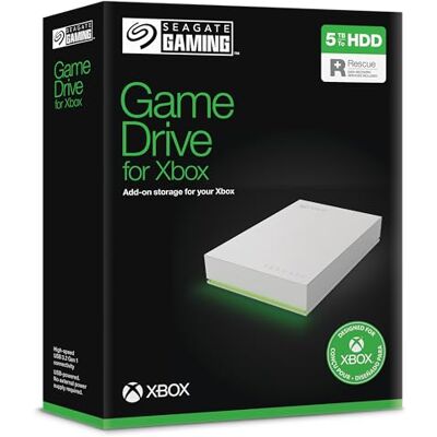 Seagate Game Drive for Xbox, 5TB, Bärbar Extern Hårsddisk, USB 3.0, designad för Xbox One, 2 års Rescue Services (STKX5000100) Seagate Game Drive for Xbox, 5TB, Bärbar Extern Hårsddisk, USB 3.0, designad för Xbox One, 2 års Rescue Services (STKX5000100)