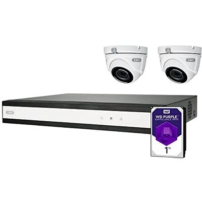 ABUS videoövervakning komplett kit med hybrid-videoinspelare och 2 analoga minikameror ABUS videoövervakning komplett kit med hybrid-videoinspelare och 2 analoga minikameror