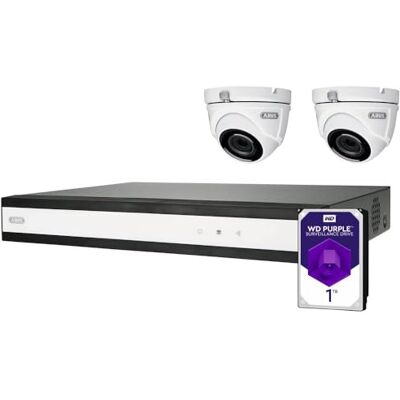 ABUS videoövervakning komplett kit med hybrid-videoinspelare och 2 analoga minikameror ABUS videoövervakning komplett kit med hybrid-videoinspelare och 2 analoga minikameror