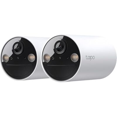 Tapo C410 2pack 2K 3MP utomhus övervakningskamera, trådlös säkerhetskamera, batteripaket om 2, personavkänning, färg nattseende, IP65 vattentät, ingen hubb krävs Tapo C410 2pack 2K 3MP utomhus övervakningskamera, trådlös säkerhetskamera, batteripaket om 2, personavkänning, färg nattseende, IP65 vattentät, ingen hubb krävs