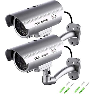 tempo di saldi Maxesla Falsk säkerhetskamera med lysande LED 2-pack bullet Dummy Fake Surveillance CCTV decoy realistiskt utseende övervakningssystem inomhus utomhus vattentät varningsklistermärke tempo di saldi Maxesla Falsk säkerhetskamera med lysande LED 2-pack bullet Dummy Fake Surveillance CCTV decoy realistiskt utseende övervakningssystem inomhus utomhus vattentät varningsklistermärke