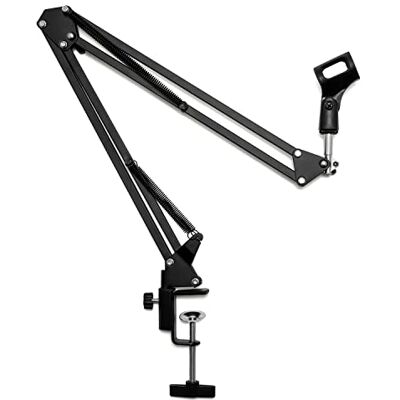 Tiger justerbart sax mikrofonstativ med styre hjulupphängning, studio rundradio mikrofonstativ med sax arm Tiger justerbart sax mikrofonstativ med styre hjulupphängning, studio rundradio mikrofonstativ med sax arm