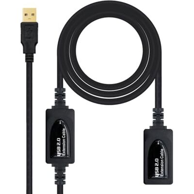 PRENDELUZ Förstärkt USB 2.0-kabel, 15 m typ A/M-H, perfekt för fjärranslutningar och dataöverföring. PRENDELUZ Förstärkt USB 2.0-kabel, 15 m typ A/M-H, perfekt för fjärranslutningar och dataöverföring.
