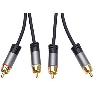 PremiumCord Cinch HQ-kabel 2 x CINCH-kontakt till 2 x CINCH kontakt, ljudvideo anslutningskabel, för TV-mobiltelefoner MP3 HiFi, skärmad, metallanslutningar, M/M, längd 1,5 m PremiumCord Cinch HQ-kabel 2 x CINCH-kontakt till 2 x CINCH kontakt, ljudvideo anslutningskabel, för TV-mobiltelefoner MP3 HiFi, skärmad, metallanslutningar, M/M, längd 1,5 m