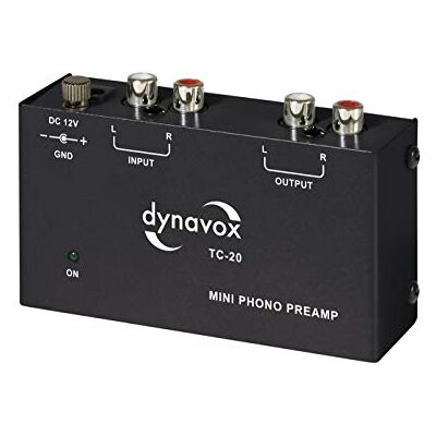 Dynavox TC-20 Phono-förförstärkare, kompakt metallhölje, för skivspelare med MM-skanningssystem, svart Dynavox TC-20 Phono-förförstärkare, kompakt metallhölje, för skivspelare med MM-skanningssystem, svart