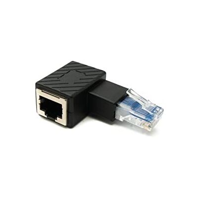 System-S LAN adapter RJ45 kontakt till uttag vinkel Ethernetadapter kabel i svart System-S LAN adapter RJ45 kontakt till uttag vinkel Ethernetadapter kabel i svart