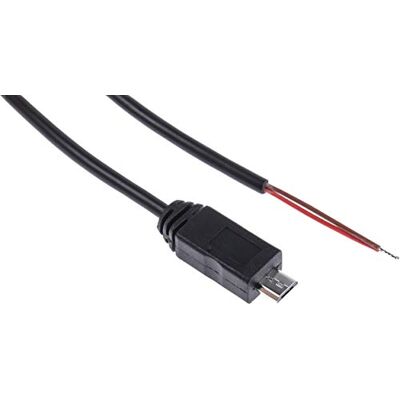 RS PRO USB-kabel, mikro-USB B/öppen ände, 1,8 m svart RS PRO USB-kabel, mikro-USB B/öppen ände, 1,8 m svart