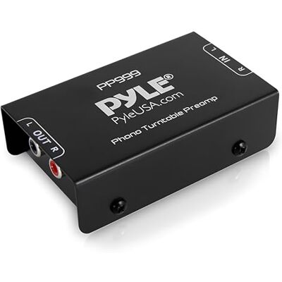 Pyle Phono Förförstärkare för Skivspelare, Mini Stereo Preamplifier med RCA-ingång och Utgång, Låg Brusnivå, 12V DC Adapter, Svart Pyle Phono Förförstärkare för Skivspelare, Mini Stereo Preamplifier med RCA-ingång och Utgång, Låg Brusnivå, 12V DC Adapter, Svart