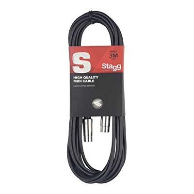 Stagg 10ft. MIDI -kabel Manlig dinplugg/manlig dinplugg Metall, 3m Stagg 10ft. MIDI -kabel Manlig dinplugg/manlig dinplugg Metall, 3m