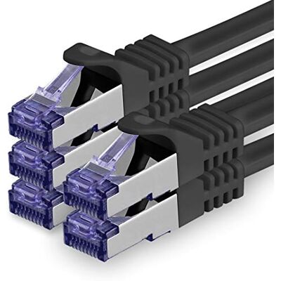 1aTTack.de 5 x 1,0 m CAT7 nätverkskabel – 10 Gigabit – RJ45 patchkabel Ethernet-kabel (SFTP PIMF LSZH CU) – för DSL LAN Switch modem router patchpanel CAT7 CAT6 CAT5 – svart 1aTTack.de 5 x 1,0 m CAT7 nätverkskabel – 10 Gigabit – RJ45 patchkabel Ethernet-kabel (SFTP PIMF LSZH CU) – för DSL LAN Switch modem router patchpanel CAT7 CAT6 CAT5 – svart