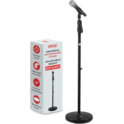 Pyle Universell mikrofonstativ M-6 hållare höjdjusterbar 70–146 cm med kompakt rund basplatta snabbjusterbar lock-tight knapp lätt & pålitlig Pyle Universell mikrofonstativ M-6 hållare höjdjusterbar 70–146 cm med kompakt rund basplatta snabbjusterbar lock-tight knapp lätt & pålitlig