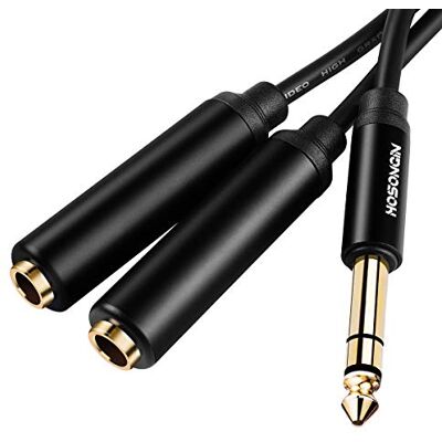 HOSONGIN 1/4 tum splitterkabel, TRS till dubbel 1/4 tum TRS stereo Y-adapter, guldpläterade kontakter, hifi ljud, hållbar aluminiumlegering skal för studio, DJ, hörlurar, levande ljudsystem 1,6 fot HOSONGIN 1/4 tum splitterkabel, TRS till dubbel 1/4 tum TRS stereo Y-adapter, guldpläterade kontakter, hifi ljud, hållbar aluminiumlegering skal för studio, DJ, hörlurar, levande ljudsystem 1,6 fot