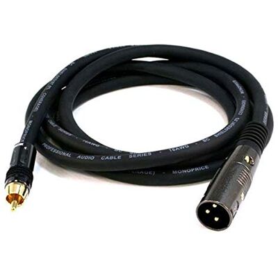Monoprice XLR till RCA-kabel 1,8 3M (6 fot) M/M, 16AWG syrefria kopparledare, guldpläterade kontakter förstklassig serie Monoprice XLR till RCA-kabel 1,8 3M (6 fot) M/M, 16AWG syrefria kopparledare, guldpläterade kontakter förstklassig serie