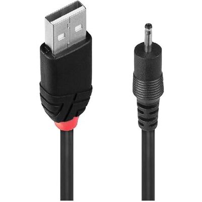 PRENDELUZ USB 2.0 typ A 1,5 m till DC 5,5 mm innerdiameter 2,5 mm hane till hane, USB A till jack-kabel PRENDELUZ USB 2.0 typ A 1,5 m till DC 5,5 mm innerdiameter 2,5 mm hane till hane, USB A till jack-kabel