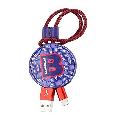 BENSIMON Cable USB-Lightning för iPhone, iPad och Airpods anti-trassel för byxfickan med kabelskydd med blomdesign, certifierad (tillverkad för Apple) BENSIMON Cable USB-Lightning för iPhone, iPad och Airpods anti-trassel för byxfickan med kabelskydd med blomdesign, certifierad (tillverkad för Apple)