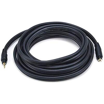 Monoprice 15ft Premium 3.5mm Stereo Male to 3.5mm Stereo Female 22AWG Extension Cable (Gold Plated) Black Monoprice 15ft Premium 3.5mm Stereo Male to 3.5mm Stereo Female 22AWG Extension Cable (Gold Plated) Black