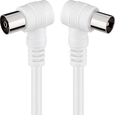 Zarivy Vit 25 m TV-kabel med rät vinkel – perfekt för anslutning till TV-apparater och underhållningsenheter. Zarivy Vit 25 m TV-kabel med rät vinkel – perfekt för anslutning till TV-apparater och underhållningsenheter.