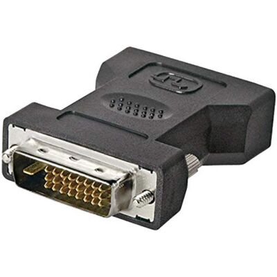 PremiumCord DVI-adapter, DVI-I (24 + 5) uttag på DVI-D (24 + 1) uttag, digital ljud/video signal, färg svart PremiumCord DVI-adapter, DVI-I (24 + 5) uttag på DVI-D (24 + 1) uttag, digital ljud/video signal, färg svart