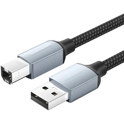 Watio Wave USB-kabel USB 2.0 typ a/m och b/m-kabel, 1 m lång, grå, idealisk för skrivare och dataöverföring Watio Wave USB-kabel USB 2.0 typ a/m och b/m-kabel, 1 m lång, grå, idealisk för skrivare och dataöverföring