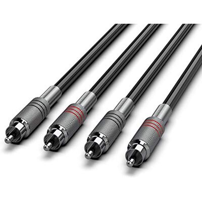 Audibax Silverkabel 2 RCA till 2 RCA Stereo 1,5 meter svart Audibax Silverkabel 2 RCA till 2 RCA Stereo 1,5 meter svart