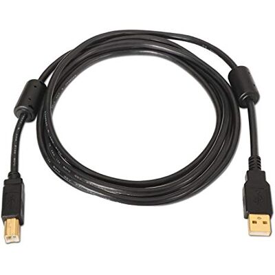 Watio Wave USB-kabel – 5 m USB 2.0 typ a/m till b/m-kabel, svart, idealisk för anslutning av skrivare och andra elektroniska enheter.* Watio Wave USB-kabel – 5 m USB 2.0 typ a/m till b/m-kabel, svart, idealisk för anslutning av skrivare och andra elektroniska enheter.*