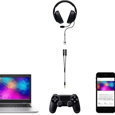 Levitantes Adapterkabel 3,5 mm audio 4p hane till 2 uttag 3,5 mm hona 3p i svart, perfekt för ljudanslutningar* Levitantes Adapterkabel 3,5 mm audio 4p hane till 2 uttag 3,5 mm hona 3p i svart, perfekt för ljudanslutningar*