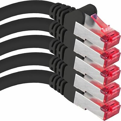 1aTTack.de 0,25 m 5 st Cat6 RJ45 Ethernet LAN-kabel svart höghastighetsnätverk för streaming, spel, TV och dator stabil och hållbar perfekt för hem- och kontorsnätverk 1aTTack.de 0,25 m 5 st Cat6 RJ45 Ethernet LAN-kabel svart höghastighetsnätverk för streaming, spel, TV och dator stabil och hållbar perfekt för hem- och kontorsnätverk